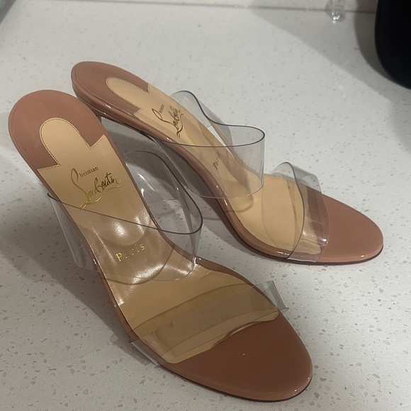 Christian Louboutin Shoes - Christian Louboutin Clear and Tan Heels
